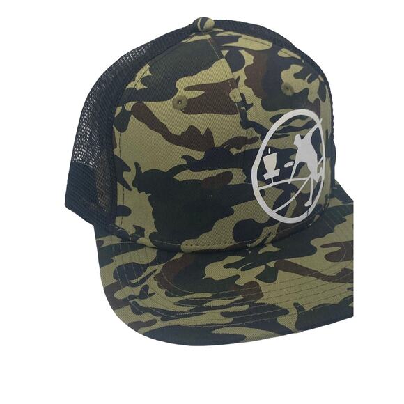 Disc Golf THROWING DISC MAN CAMO Hat Trucker Cap Snap Back DISC GOLF Vinyl Logo - Picture 4 of 6